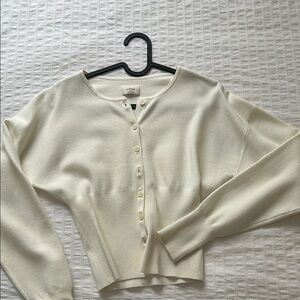 Wilfred Aritzia Golightly Cream Button-Up Sweater